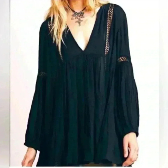 Free People black baby doll tunic - Picture 1 of 10